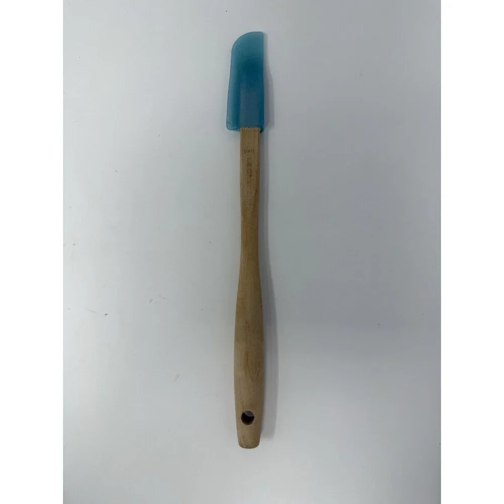 Le Creuset Silicone Spatula Set 2 Wooden Handle Baking Cooking Utensils